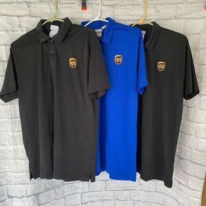 Wear Guard men M 3 button dri wear short sleeve polo bundle of 3 black & blue